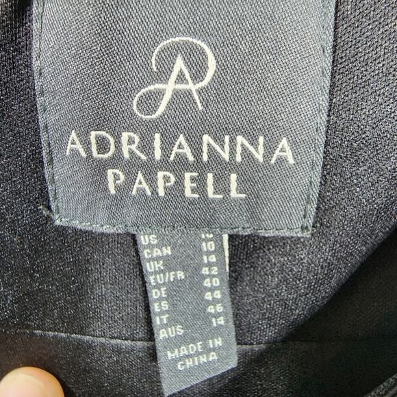 Black Floral Adrianna Papell Off the Shoulder Dress Size 10 - Picture 6 of 7